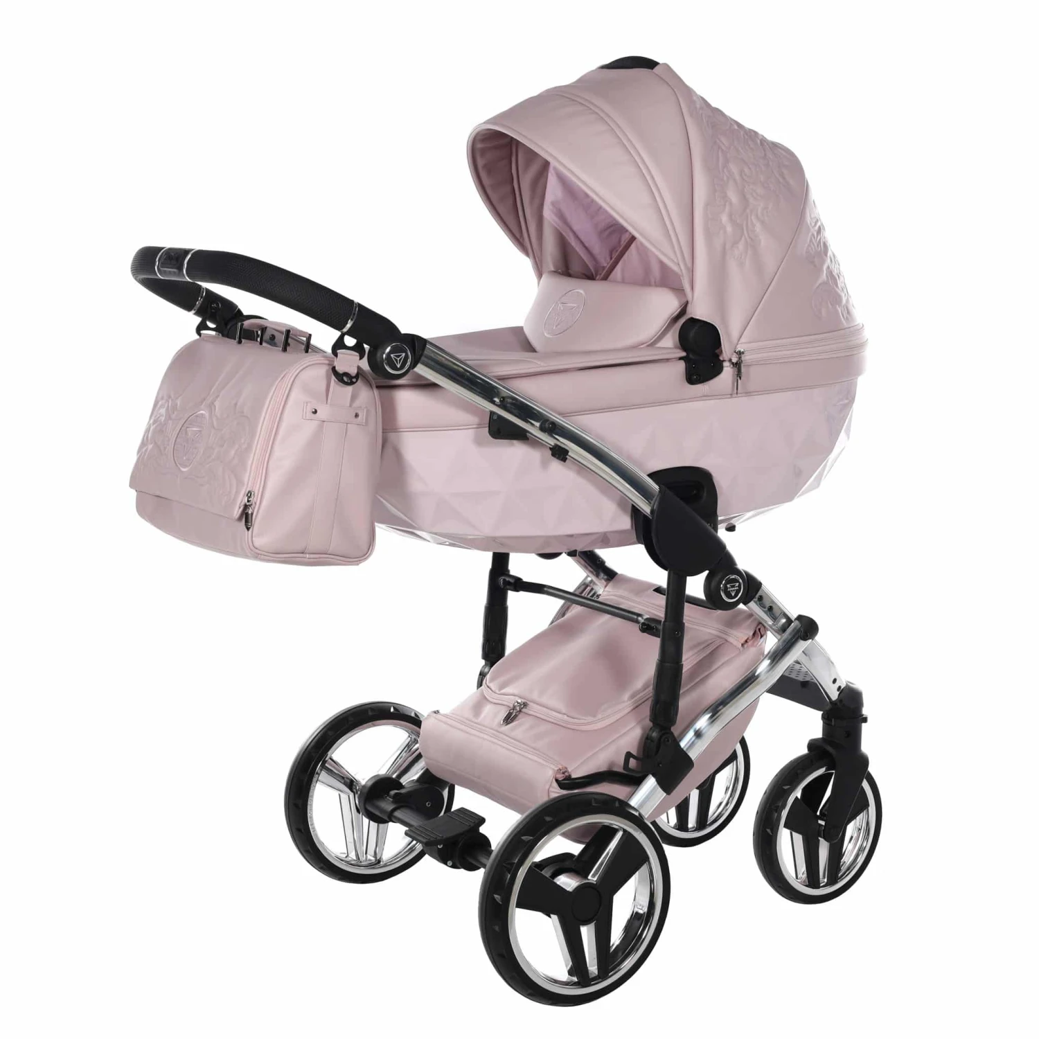 Junama Handcraft Enzo 2 In 1 Pram – Pink 4 Junama Handcraft Enzo 2 In 1 Pram – Pink - Image 2