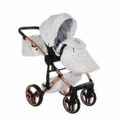 Junama Handcraft Enzo 2 In 1 Pram – White Rose Gold -Baby Supplies 2024 01 16 53310 scaled 1