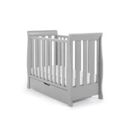 Obaby Stamford Sleigh Cot β Warm Grey