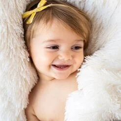 Bizzi Growin Porcelain Cream Koochicoo Fluffy Baby Blanket -Baby Supplies 9789