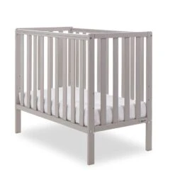 Obaby Bantam Space Saver Cot And Fibre Mattress – Warm Grey -Baby Supplies BMHKIU 1
