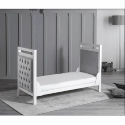 Babymore Deluxe Velvet Cot Bed White/Grey -Baby Supplies Babymore velvet 2 1