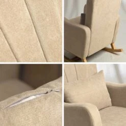 Silver Cross Seville 3+3 Piece Ultimate Newborn Room Set Bundle – Cashmere/Oak -Baby Supplies Carmel Nursing Chair 4