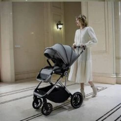 Babymore Chia Travel System Pecan With Base – Pearl Grey 10 Babymore Chia Travel System Pecan With Base – Pearl Grey -Baby Supplies Chia Pram Pushchair – Pearl Grey 3 1