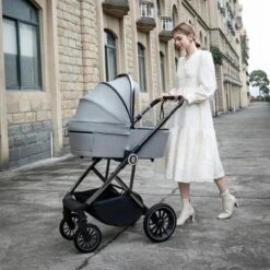 Babymore Chia Travel System Coco With Base – Pearl Grey -Baby Supplies Chia Pram Pushchair – Pearl Grey 4