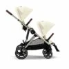 Cybex Gazelle S Twin Pushchair Seashell Beige With Second Seat 2 Cybex Gazelle S Twin Pushchair Seashell Beige With Second Seat -Baby Supplies Cybex Gazelle S Seat Unit Seashell Beige 3