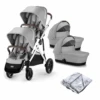 Cybex Gazelle S Twin Pushchair Lava Grey With Carrycots -Baby Supplies Cybex Gazelle S Twin Pushchair Lava Grey with Carrycots
