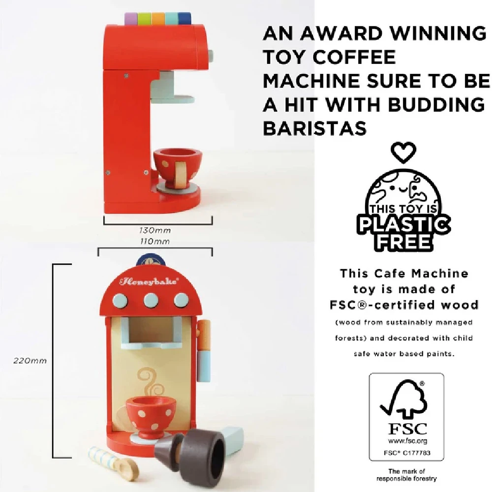 Le Toy Van Wooden Toy Coffee Machine And Pods 6 Le Toy Van Wooden Toy Coffee Machine And Pods - Image 4