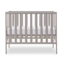 Obaby Bantam Space Saver Cot And Fibre Mattress – Warm Grey -Baby Supplies DGRT6 1