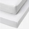 Tutti Bambini Essentials Cot Bed Fitted Sheets 2pk – White