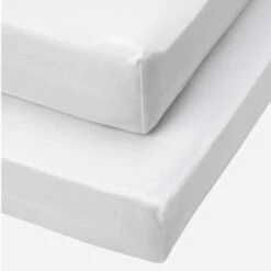 Tutti Bambini Essentials Cot Bed Fitted Sheets 2pk – White