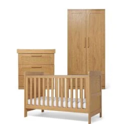 Mamas & Papas Esna 3 Piece Room Set – Rattan -Baby Supplies Esna 3 Piece Cotbed Set with Dresser Changer Wardrobe Rattan 2