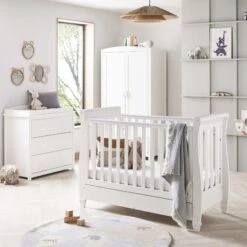 Babymore Eva Dropside 3 Piece Nursery Room Set – White