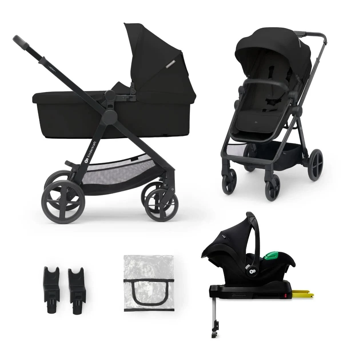Kinderkraft 4in1 Newly Travel System With Isofix Base Black 3 Kinderkraft 4in1 Newly Travel System With Isofix Base Black
