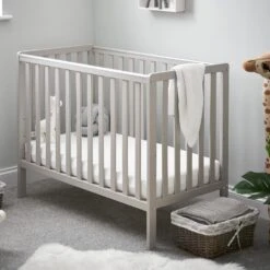 Obaby Bantam Space Saver Cot And Fibre Mattress β Warm Grey