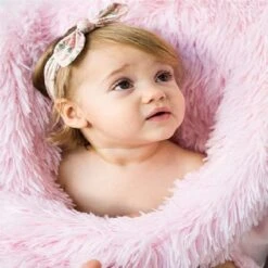 Bizzi Growin Blush Pink Koochicoo Fluffy Baby Blanket -Baby Supplies HTU67