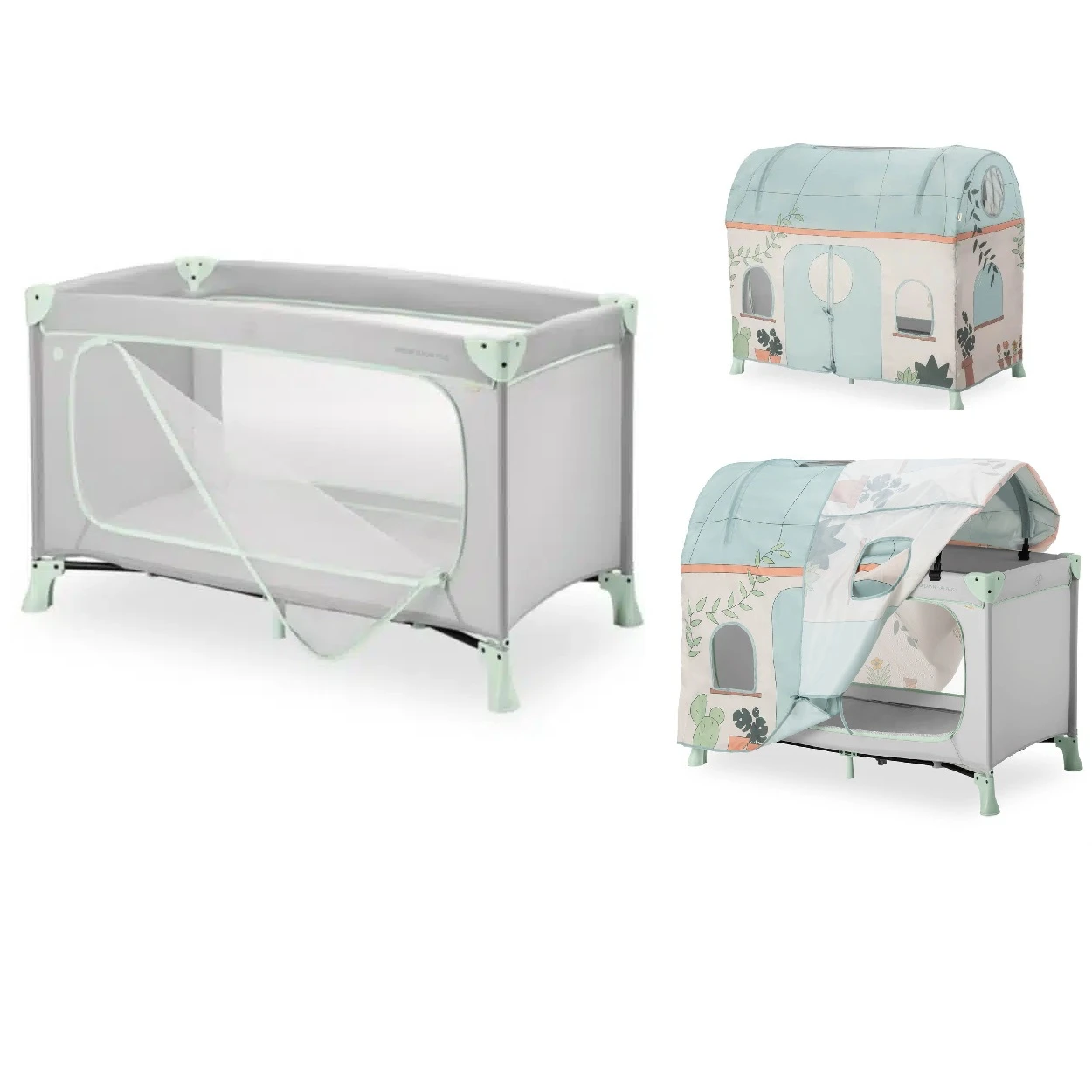 Hauck Dream N Play Plus Mint With Plants Cover 3 Hauck Dream N Play Plus Mint With Plants Cover