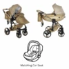 Junama Dolce 3 In 1 Travel System – Gold -Baby Supplies Junama Dolce 3 in 1 Travel System Rose Gold