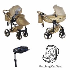 Junama Dolce 4 In 1 Travel System/Isofix Base – Gold