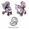 Junama Dolce 3 In 1 Travel System – Lilac Rose Gold 1 Junama Dolce 3 In 1 Travel System – Lilac Rose Gold -Baby Supplies Junama Dolce Pram Lilac Rose Gold 3
