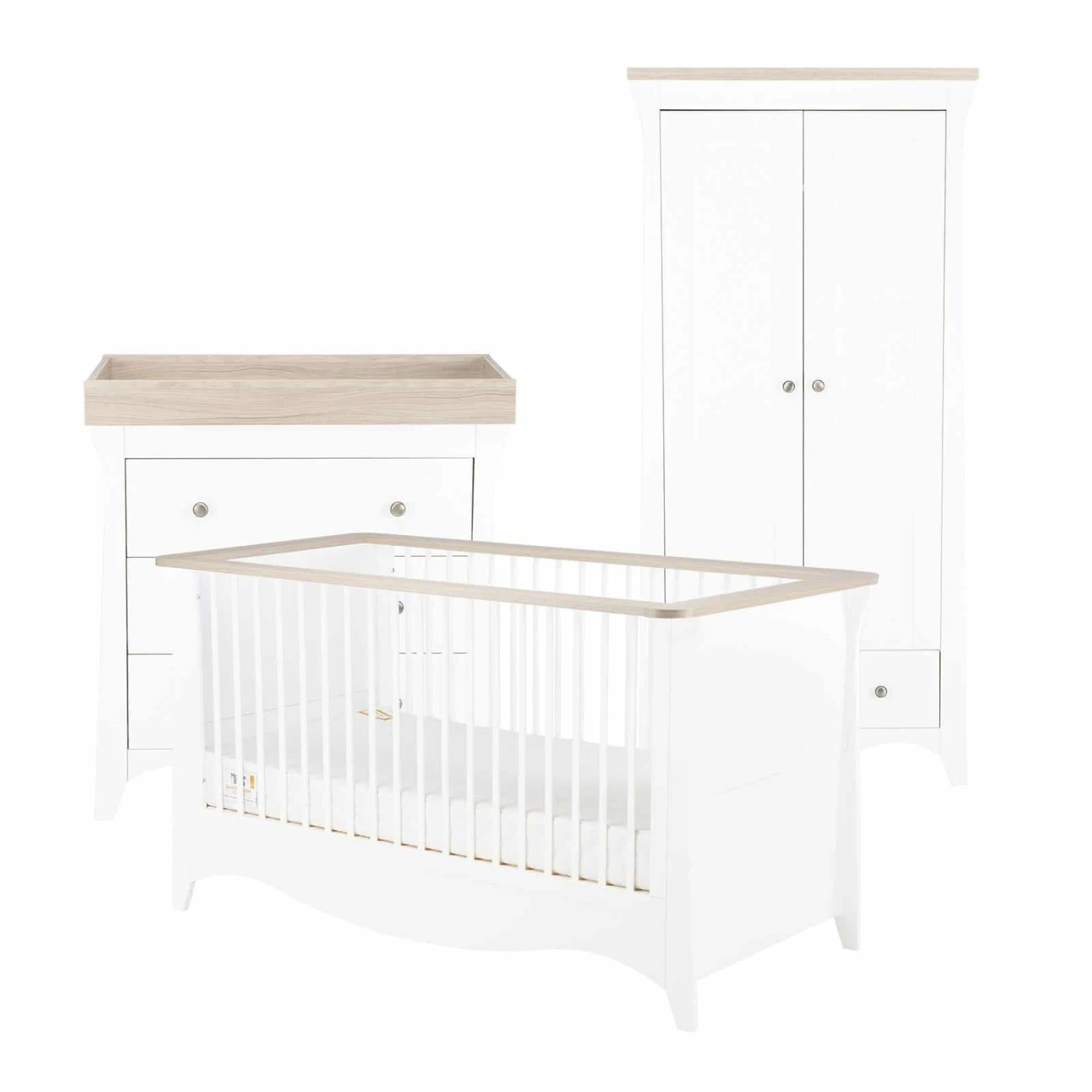CuddleCo Clara 3 Piece Nursery Set – White/Ash 5 CuddleCo Clara 3 Piece Nursery Set – White/Ash - Image 3