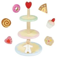 Vilac Multi Activity Wooden Kitchen Bundle -Baby Supplies Le Toy Van Three Tier Cake Stand Set 2