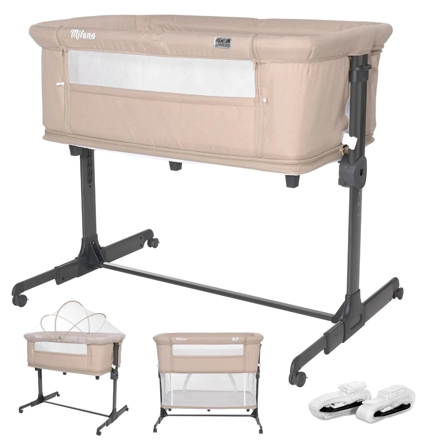 Lorelli Milano Bedside Crib/ Playpen – Beige 3 Lorelli Milano Bedside Crib/ Playpen – Beige