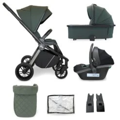 My Babiie 3-in-1 Travel System With I-Size Car Seat – Forest Green