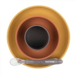 Nattou Ochre Silicone Tableware 4pc Set 7 Nattou Ochre Silicone Tableware 4pc Set -Baby Supplies NATSIL87701539485774