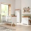 Tutti Bambini Napoli 6 Piece Nursery Room Set/Shelves/Mattress – White/Oak -Baby Supplies Napoli 3pc White Oak scaled 1 1