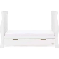 Obaby Stamford Luxe Sleigh Cot Bed – White -Baby Supplies Obaby Stamford Luxe Sleigh Cot Bed White 6 1
