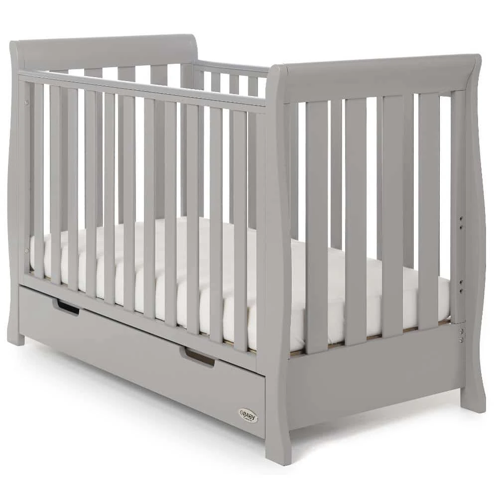 Obaby Stamford Mini Cot Bed 2 Piece Room Set – Warm Grey 4 Obaby Stamford Mini Cot Bed 2 Piece Room Set – Warm Grey - Image 2