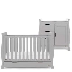 Obaby Stamford Mini Cot Bed 2 Piece Room Set – Warm Grey