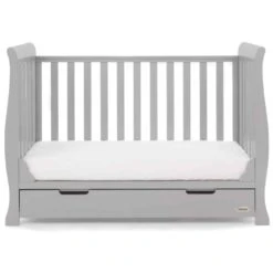 Obaby Stamford Mini Cot Bed 2 Piece Room Set – Warm Grey 22 Obaby Stamford Mini Cot Bed 2 Piece Room Set – Warm Grey -Baby Supplies Obaby Stamford Mini Sleigh 2 Piece Room Set Warm Grey 5