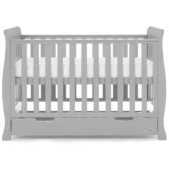 Obaby Stamford Mini Cot Bed 2 Piece Room Set – Warm Grey 24 Obaby Stamford Mini Cot Bed 2 Piece Room Set – Warm Grey -Baby Supplies Obaby Stamford Mini Sleigh 2 Piece Room Set Warm Grey 7