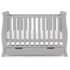 Obaby Stamford Mini Cot Bed 2 Piece Room Set – Warm Grey 25 Obaby Stamford Mini Cot Bed 2 Piece Room Set – Warm Grey -Baby Supplies Obaby Stamford Mini Sleigh 2 Piece Room Set Warm Grey 8