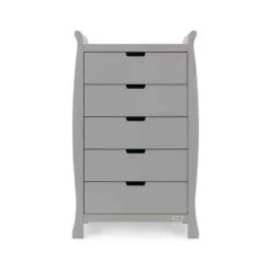 Obaby Stamford Sleigh Tall Chest Of Drawers β Warm Grey