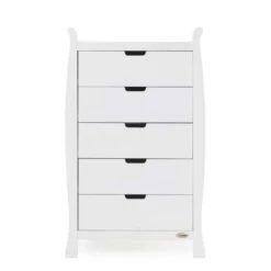 Obaby Stamford Sleigh Tall Chest Of Drawers β White