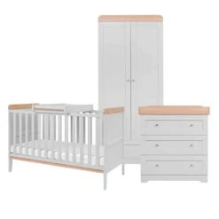 Tutti Bambini Rio 5 Piece Nursery Room Set With Toy Box- Dove Grey/Oak -Baby Supplies Rio Dove Grey Oak
