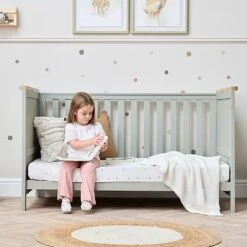 Tutti Bambini Misha Cot Bed – Sage/Golden Oak -Baby Supplies SDER5
