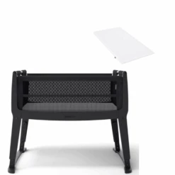 SnuzPod Studio Bedside Crib With Mattress Brooklyn Graphite