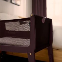 SnuzPod Studio Bedside Crib With Mattress Rome Burgundy -Baby Supplies VSgEYA5U