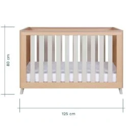 Tutti Bambini Fika Mini Cot Bed – Light Oak/White Sand -Baby Supplies asfdgfh