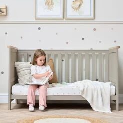 Tutti Bambini Misha Cot Bed – Mushroom/Golden Oak -Baby Supplies aw3e4 1