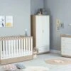 Babymore Veni 5 Piece Nursery Room Set With Underdrawer – White/Oak