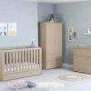 Babymore Veni 5 Piece Nursery Room Set With Underdrawer – Oak
