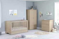 Babymore Veni 5 Piece Nursery Room Set With Underdrawer – Oak
