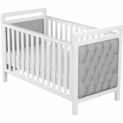 Babymore Deluxe Velvet Cot Bed White/Grey -Baby Supplies babymore eva velvet cot bed high setting 1