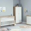 Babymore Luno 4 Piece Nursery Room Set – White/Oak