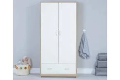 Babymore Luno 3 Piece Nursery Room Set – White/Oak -Baby Supplies babymore luno wardrobe white oak scaled 1 2